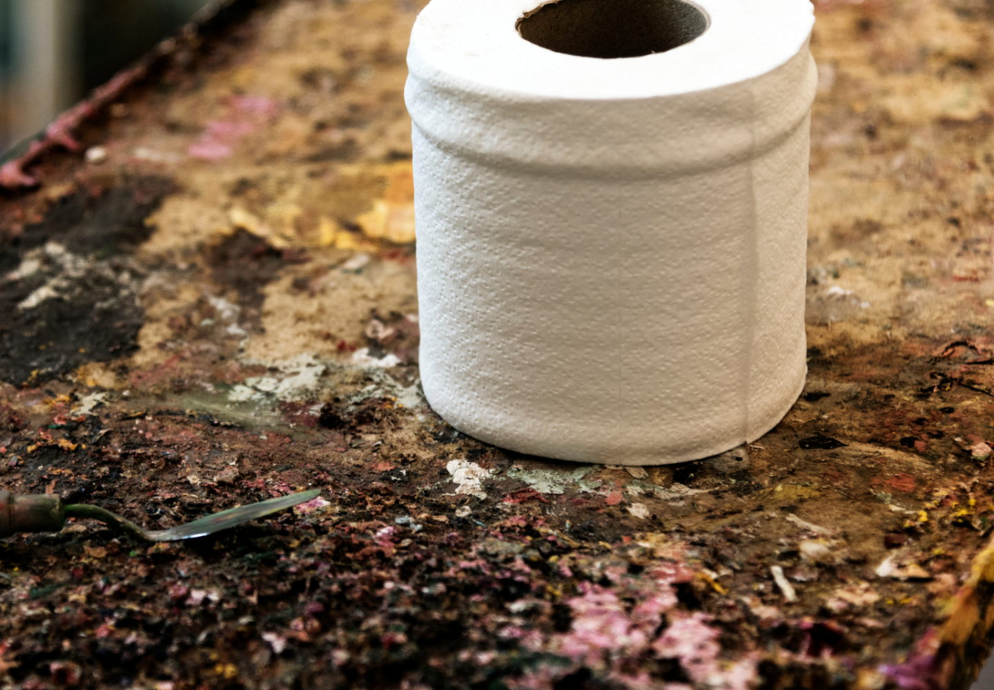 papel higiênico no solo